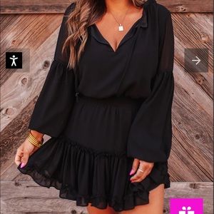 Black tiered ruffle dress